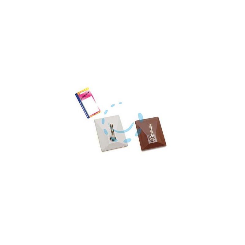 GANCI ADESIVI IN PLASTICA 1 POSTO IN BLISTER - mm.30x40, bianco - in bl.2 pz.