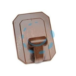 GANCI GIGANTI ADESIVI IN PLASTICA MARRONI - mm.58x78h. 