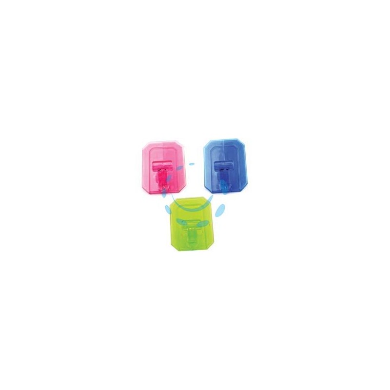 GANCI GIGANTI ADESIVI IN PLASTICA TRASPARENTI COLORI ASSORTITI - mm.59x78h.