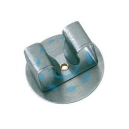 GANCIO APPENDISCOPA 1 POSTO ACCIAIO INOX CON TONDO 