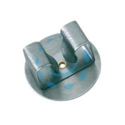 GANCIO APPENDISCOPA 1 POSTO ACCIAIO INOX CON TONDO 