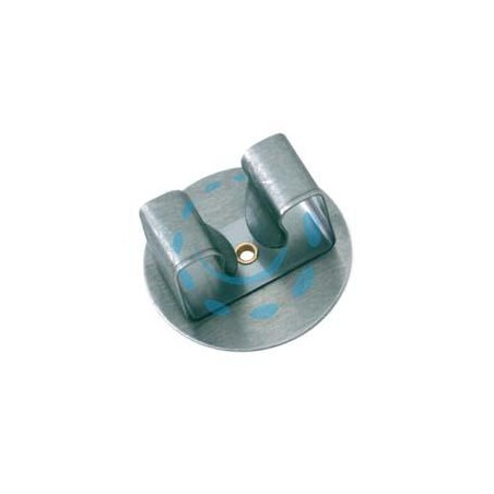 GANCIO APPENDISCOPA 1 POSTO ACCIAIO INOX CON TONDO 