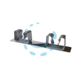 GANCIO APPENDISCOPA 2 POSTI ACCIAIO INOX 