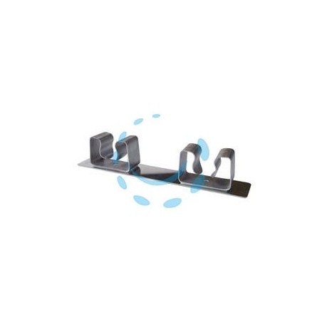 GANCIO APPENDISCOPA 2 POSTI ACCIAIO INOX 