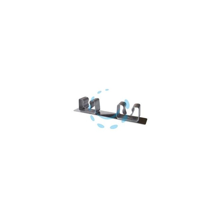 GANCIO APPENDISCOPA 2 POSTI ACCIAIO INOX 