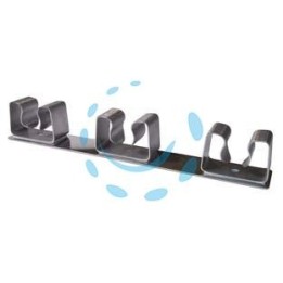 GANCIO APPENDISCOPA 3 POSTI ACCIAIO INOX 
