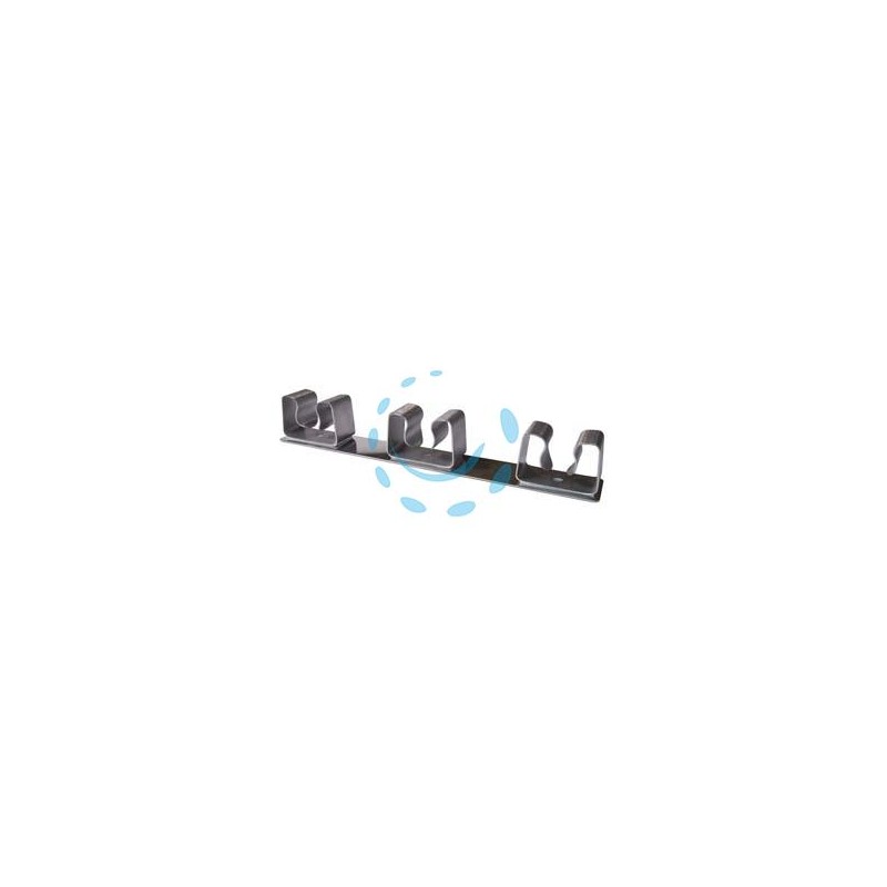 GANCIO APPENDISCOPA 3 POSTI ACCIAIO INOX 