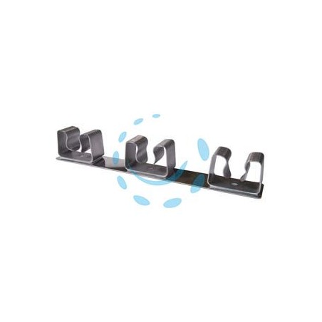 GANCIO APPENDISCOPA 3 POSTI ACCIAIO INOX 
