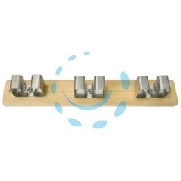 APPENDISCOPA LUX NOCE CON 3 GANCI ACCIAIO INOX - mm.260x50h.