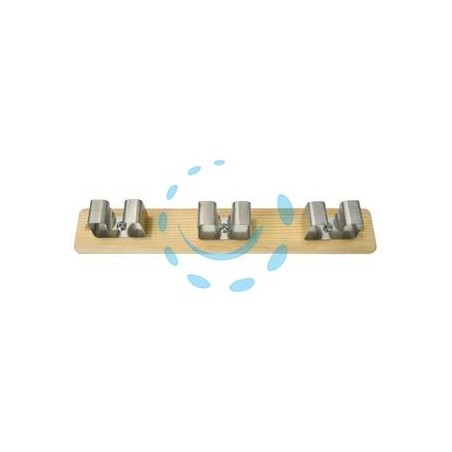 APPENDISCOPA LUX NOCE CON 3 GANCI ACCIAIO INOX - mm.260x50h.