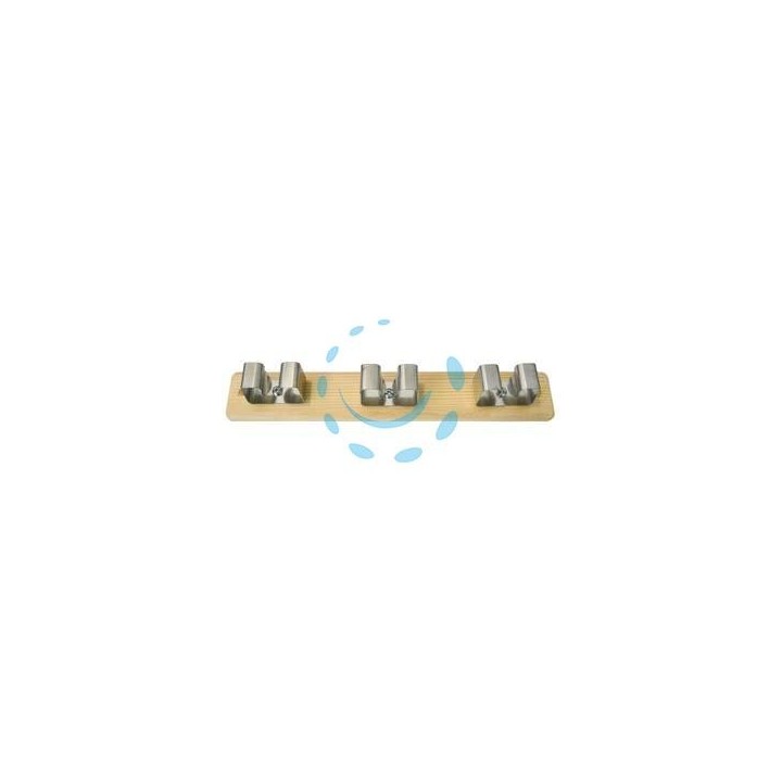 APPENDISCOPA LUX NOCE CON 3 GANCI ACCIAIO INOX - mm.260x50h.