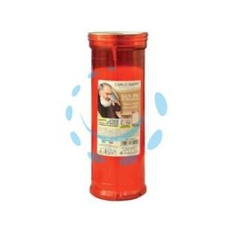 LUMINO CERO VOTIVO "SAN PIO" - ø cm.6,5x21h. gr.320 durata 70 ore circa
