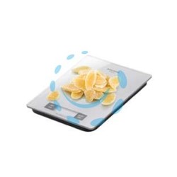BILANCIA DA CUCINA ELETTRONICA KG.5 "ACCURA" PIANO IN VETRO - cm.20,5x16,5