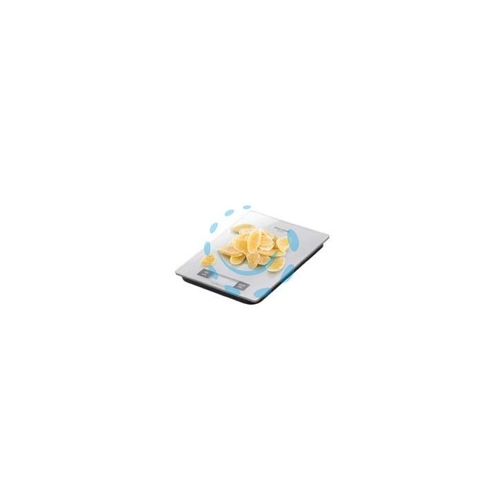 BILANCIA DA CUCINA ELETTRONICA KG.5 "ACCURA" PIANO IN VETRO - cm.20,5x16,5
