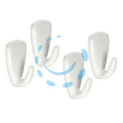 GANCIO ADESIVO PICCOLO IN PLASTICA PZ.4 "PRESTO" - cm.2x3