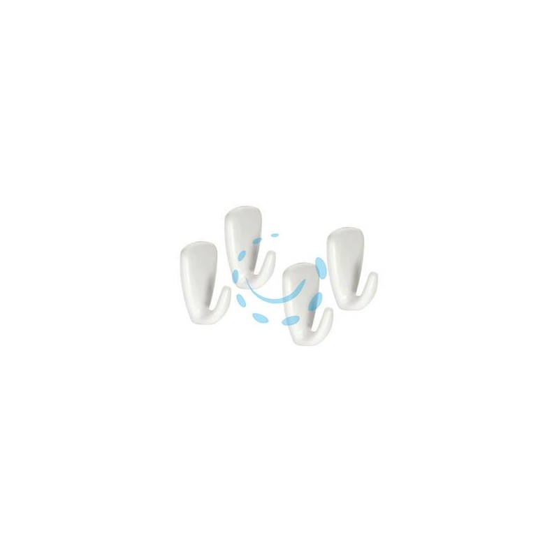 GANCIO ADESIVO PICCOLO IN PLASTICA PZ.4 "PRESTO" - cm.2x3