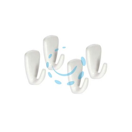 GANCIO ADESIVO PICCOLO IN PLASTICA PZ.4 "PRESTO" - cm.2x3
