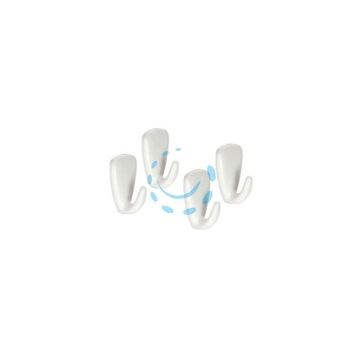 GANCIO ADESIVO PICCOLO IN PLASTICA PZ.4 "PRESTO" - cm.2x3