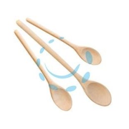 CUCCHIAI OVALI IN LEGNO - pz.3 cm.20, 25, 30