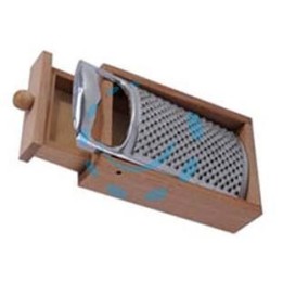 GRATTUGIA IN ACCIAIO INOX CON STRUTTURA IN LEGNO 