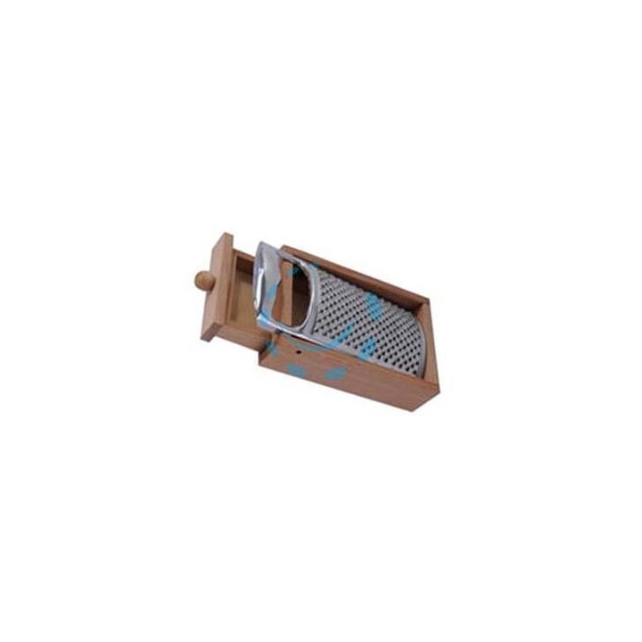 GRATTUGIA IN ACCIAIO INOX CON STRUTTURA IN LEGNO 