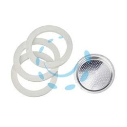 SET GUARNIZIONI MOKA PZ.3 + 1 FILTRO - 1 tazza