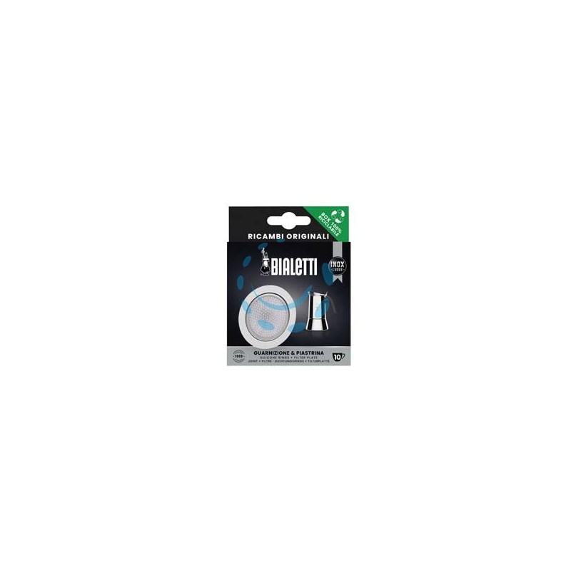 SET GUARNIZIONI PZ.1 + 1 FILTRO PER CAFFETTIERA ACCIAIO - 4 tazze