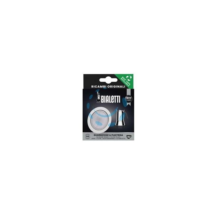 SET GUARNIZIONI PZ.1 + 1 FILTRO PER CAFFETTIERA ACCIAIO - 4 tazze