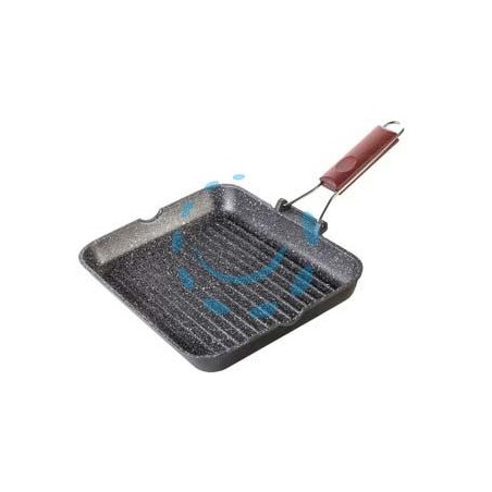 PIASTRA BISTECCHIERA RETTANGOLARE MANICO PIEGH. IN LEGNO LINEA GRANITO - cm.33x26