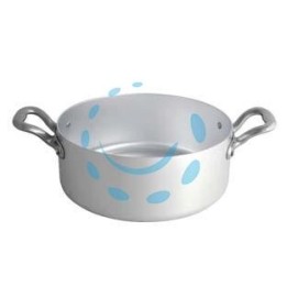 CASSERUOLA CILINDRICA MEZZA FONDA IN ALLUMINIO CON 2 MANIGLIE - cm.24