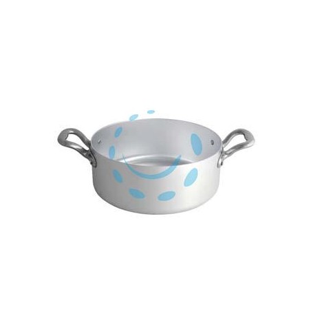 CASSERUOLA CILINDRICA MEZZA FONDA IN ALLUMINIO CON 2 MANIGLIE - cm.24