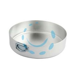 TORTIERA CILINDRICA ALTA IN ALLUMINIO CON ANELLO - cm.24