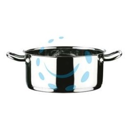 CASSERUOLA 2 MANICI IN ACCIAIO INOX 18/10 - cm.24 lt.5