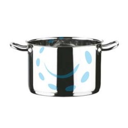 PENTOLA 2 MANICI IN ACCIAIO INOX 18/10 - cm.20 lt.4,8