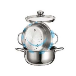 VAPORIERA STAR IN ACCIAIO AISI 430 CON CESTELLO - cm.20