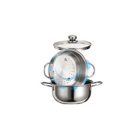 VAPORIERA STAR IN ACCIAIO AISI 430 CON CESTELLO - cm.20