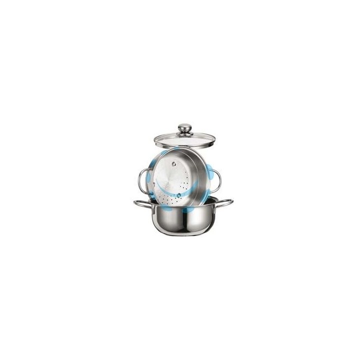 VAPORIERA STAR IN ACCIAIO AISI 430 CON CESTELLO - cm.20