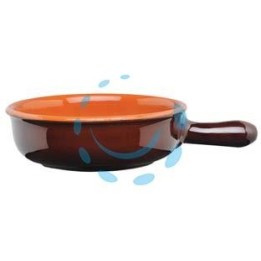 CASSERUOLA IN TERRACOTTA ALTO 1 MANICO BICOLORE - cm.18