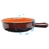 CASSERUOLA IN TERRACOTTA ALTO 1 MANICO BICOLORE - cm.18