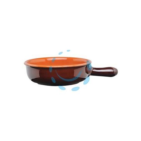 CASSERUOLA IN TERRACOTTA ALTO 1 MANICO BICOLORE - cm.24