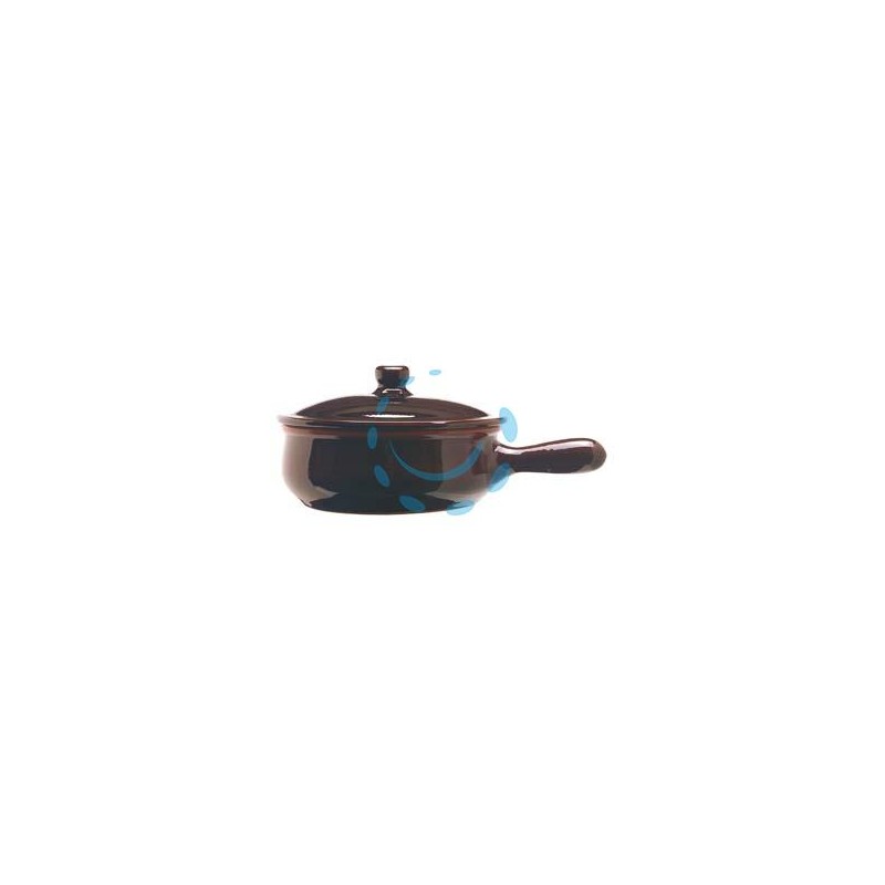 CASSERUOLA IN TERRACOTTA BRUNELLA CON COPERCHIO - cm.16