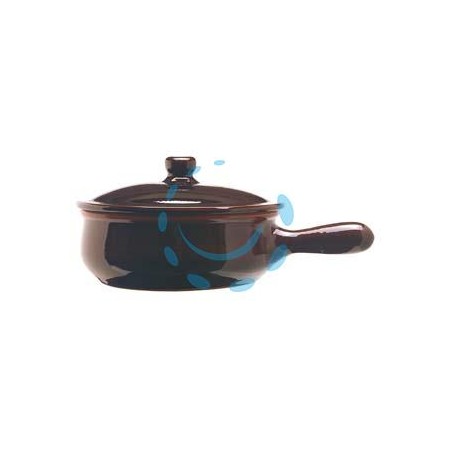 CASSERUOLA IN TERRACOTTA BRUNELLA CON COPERCHIO - cm.16