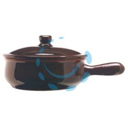 CASSERUOLA IN TERRACOTTA BRUNELLA CON COPERCHIO - cm.19