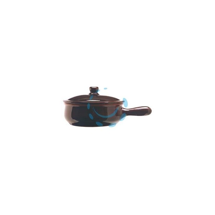 CASSERUOLA IN TERRACOTTA BRUNELLA CON COPERCHIO - cm.19