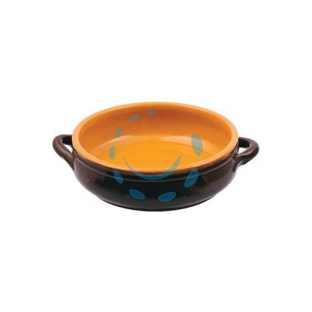 TEGAME IN TERRACOTTA BASSO 2 MANICI BRUNELLA - cm.19