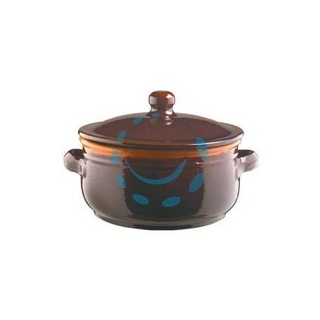 TEGAME IN TERRACOTTA BRUNELLA CON COPERCHIO - cm.20