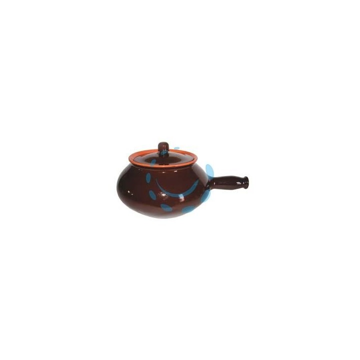 CUOCIPATATE IN TERRACOTTA BRUNELLA CON COPERCHIO - cm.22