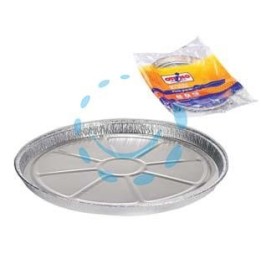 VASCHETTA TONDA PER PIZZA/CROSTATA GRANDE IN ALLUMINIO - per pizza/crostata grande, pz.2