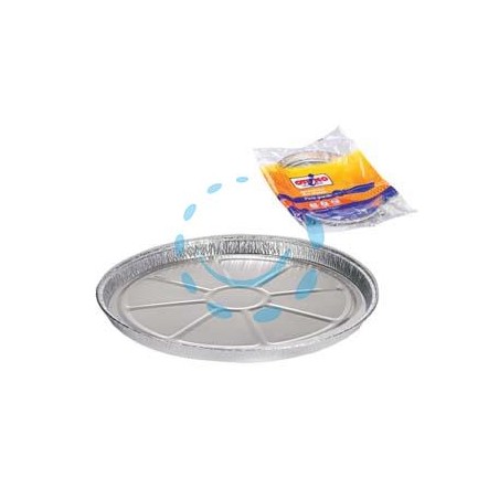 VASCHETTA TONDA PER PIZZA/CROSTATA GRANDE IN ALLUMINIO - per pizza/crostata grande, pz.2
