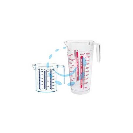 CARAFFA GRADUATA CON MANICO - piccola lt.0,750 - ø cm.10x12h.